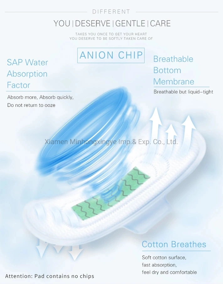 Breathable Anion Sanitary Napkin with Far Infrared Anytime Anion Sanitary Napkin