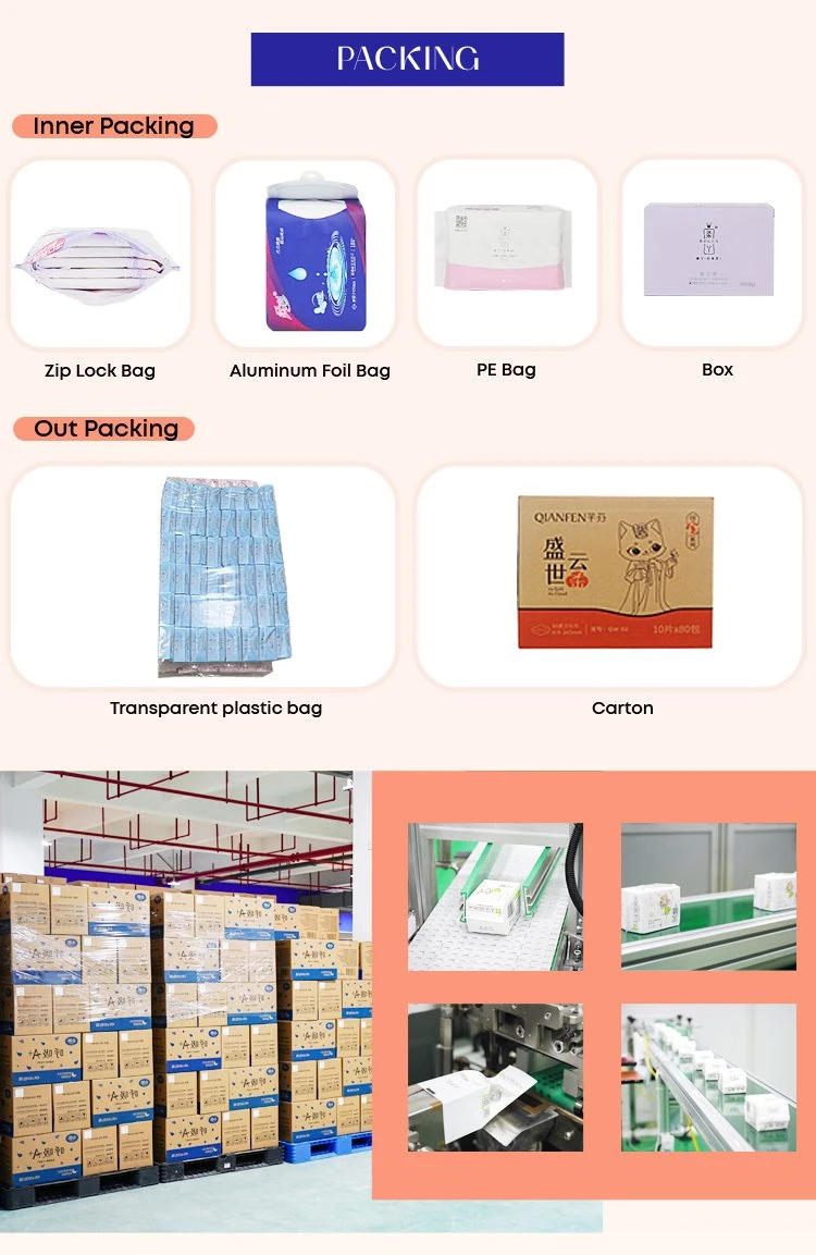 Great Quality Free Sample Private Label of Sanitary Napkin Girls Super Soft Sanitary Napkins