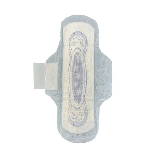 Free Sample OEM Ultra Thin Printing Blue Perforated Cotton Surface Super Absorbent Disposable Sanitary Napkin 