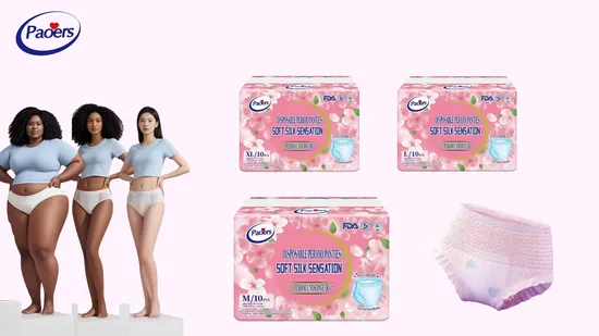 Hygiene Products Ladies Wearing Sanitary Pads Disposable Women Menstrual Pants Period Panties Underwear 