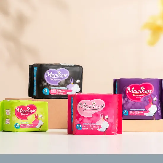 Day Use Girls Antibacterial Cotton Anion Sanitary Napkin with Wings 