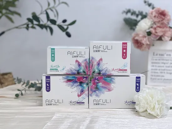 Premium Quality Super Spread Absorb Chip Sanitary Napkin Disposable Women Pure Cotton China Manufactory 